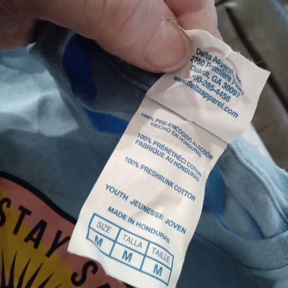 2-$10... Delta Size Youth M Light Blue Graphic T-Shirt Pensacola Beach
